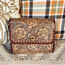 Load image into Gallery viewer, Sun Village Hand Tooled Leather Crossbody Purse