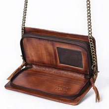 Load image into Gallery viewer, Western Woven Quilted Leather Crossbody Wallet