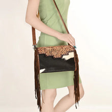 Load image into Gallery viewer, Iron Spur Hand Tooled Leather Crossbody Purse