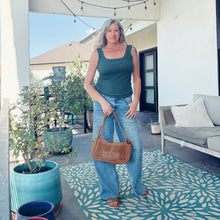 Load image into Gallery viewer, Emilie Caramel Genuine Suede Leather Western Boot Stitch Purse