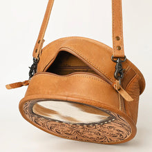 Load image into Gallery viewer, Gunsmoke Hand Tooled Leather Canteen Crossbody Purse