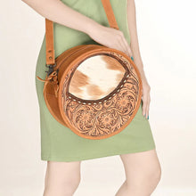 Load image into Gallery viewer, Gunsmoke Hand Tooled Leather Canteen Crossbody Purse