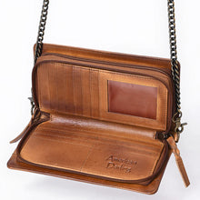 Load image into Gallery viewer, Rustic Roots Boot Stitch Leather Crossbody Wallet
