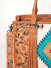 Load image into Gallery viewer, Woodcreek Western Leather Tote Bag