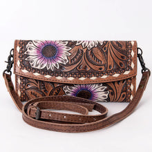 Load image into Gallery viewer, Desert Bloom Western Leather Crossbody Wallet