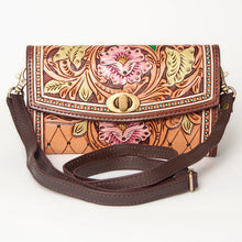 Load image into Gallery viewer, Pinyon Pines Hand Tooled Leather Crossbody Wallet