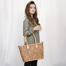 Load image into Gallery viewer, Calf Creek Hand Tooled Leather Shoulder Tote Bag