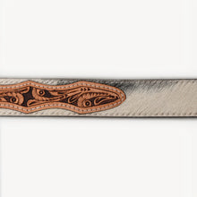 Load image into Gallery viewer, Round Top Hand Tooled Leather Belt