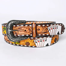 Load image into Gallery viewer, The Gambler Hand Tooled Leather Belt