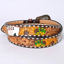 Load image into Gallery viewer, The Gambler Hand Tooled Leather Belt