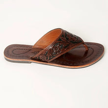 Load image into Gallery viewer, Blythe Island Hand Tooled Leather Sandals