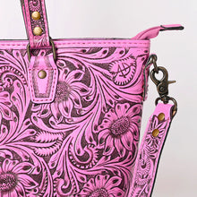 Load image into Gallery viewer, Pink Skies Hand Tooled Leather Purse