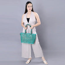 Load image into Gallery viewer, Green Country Hand Tooled Leather Purse