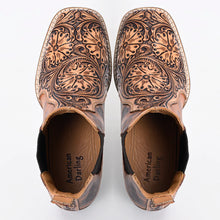 Load image into Gallery viewer, Wayland Hand Tooled Leather Booties