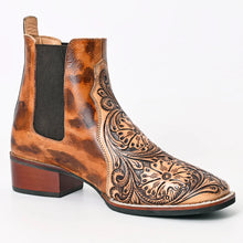 Load image into Gallery viewer, Wayland Hand Tooled Leather Booties