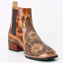 Load image into Gallery viewer, Wayland Hand Tooled Leather Booties