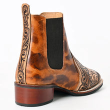 Load image into Gallery viewer, Wayland Hand Tooled Leather Booties
