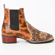 Load image into Gallery viewer, Wayland Hand Tooled Leather Booties
