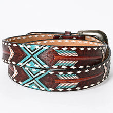Load image into Gallery viewer, X Marks The Spot Hand Tooled Leather Belt