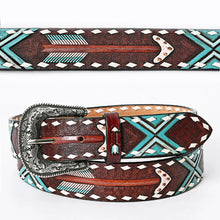 Load image into Gallery viewer, X Marks The Spot Hand Tooled Leather Belt