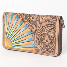 Load image into Gallery viewer, Sun Ray Hand Tooled Leather Wallet