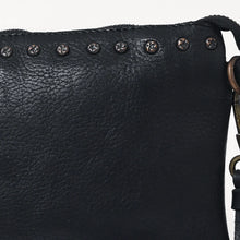 Load image into Gallery viewer, Santa Rosa studded leather crossbody purse in black, detail view | Dodi Jo's