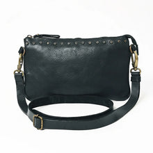 Load image into Gallery viewer, Santa Rosa studded leather crossbody purse in black with adjustable strap | Dodi Jo's