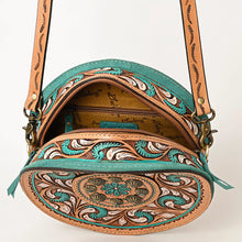 Load image into Gallery viewer, Emerald Basin Hand Tooled Leather Canteen Purse