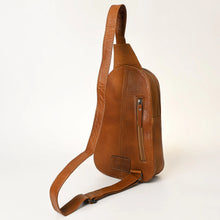 Load image into Gallery viewer, Spring Blooms Hand Tooled Leather Sling Bag