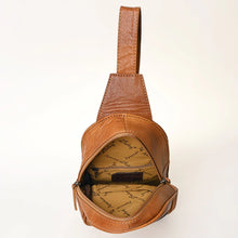 Load image into Gallery viewer, Spring Blooms Hand Tooled Leather Sling Bag