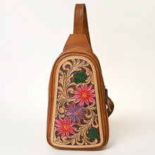 Load image into Gallery viewer, Springs Blooms 2 Hand Tooled Leather Sling Bag