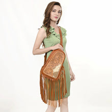 Load image into Gallery viewer, Prestonwood Hand Tooled Leather Sling Bag