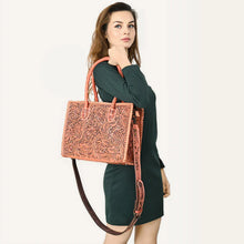 Load image into Gallery viewer, Persimmon Falls Hand Tooled Leather Tote Bag