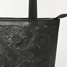 Load image into Gallery viewer, Noir Sunflower Leather Shoulder Bag