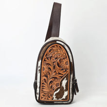 Load image into Gallery viewer, Wagon Wheel Hand Tooled Leather Sling Bag