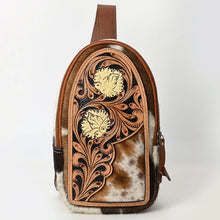 Load image into Gallery viewer, Western Wildflower Hand Tooled Leather Sling Bag