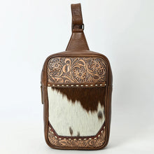 Load image into Gallery viewer, Roam Free Hand Tooled Leather Sling Bag