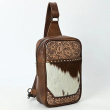 Load image into Gallery viewer, Roam Free Hand Tooled Leather Sling Bag
