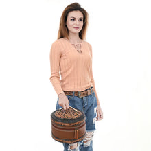 Load image into Gallery viewer, Atkin Ranch Hand Tooled Leather Jewelry/Makeup Case