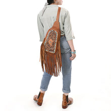 Load image into Gallery viewer, Mustang Belle Hand Tooled Leather Sling Bag