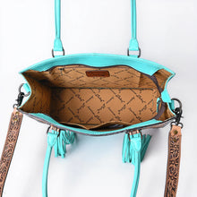 Load image into Gallery viewer, Trailblazer Hand Tooled Leather Tote Bag