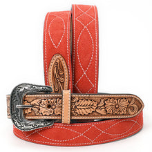 Load image into Gallery viewer, Desert Suede Hand Tooled Leather Belt