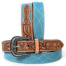 Load image into Gallery viewer, Desert Suede Hand Tooled Leather Belt