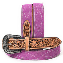 Load image into Gallery viewer, Desert Suede Hand Tooled Leather Belt