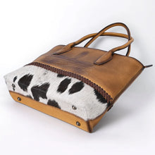 Load image into Gallery viewer, Sunstone Leather & Cowhide Boot Stitch Tote Bag