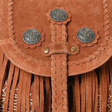 Load image into Gallery viewer, Willa Genuine Suede Fringe Western Backpack with Coin Conchos