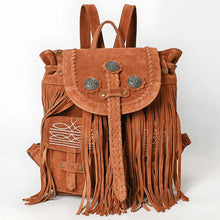 Load image into Gallery viewer, Willa Genuine Suede Fringe Western Backpack with Coin Conchos