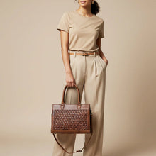 Load image into Gallery viewer, Country Woven Hand Tooled Leather Shoulder Bag