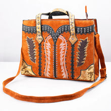 Load image into Gallery viewer, Sunset Butte Suede Leather Tote Bag