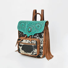 Load image into Gallery viewer, Greenwood Hand-Tooled Hair-On Genuine Leather Backpack